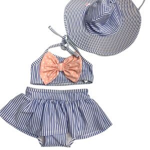 NWOT RuffleButts white and blue stripe with hat size 2T